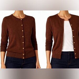 🔴 Chocolate Brown Women's Sweater with Gold Buttons